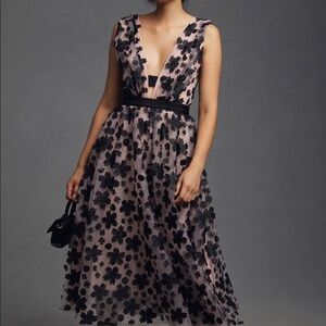 Anthropologie 3-D Floral Dress size 14